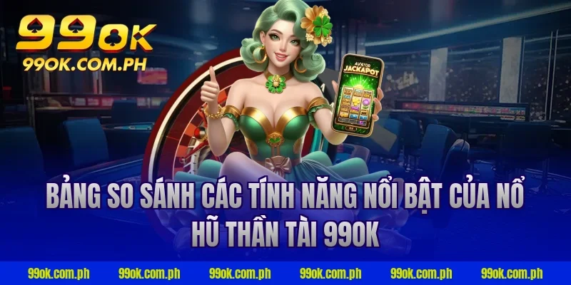 Bảng so sánh các tính năng nổi bật của nổ hũ thần tài 99ok